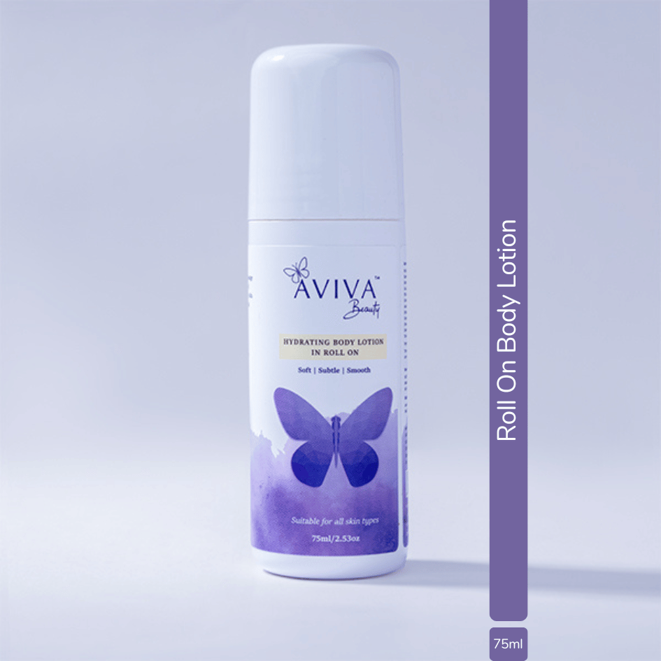 Aviva Beauty’s Aquaporin Rich 24-Hr Hydrating Body Lotion in Roll On - | Skin Repairing Formulation | Non-Sticky | Non-Sweaty | Lightweight | Moisturizing | Paraben-free | Mineral Oil-free