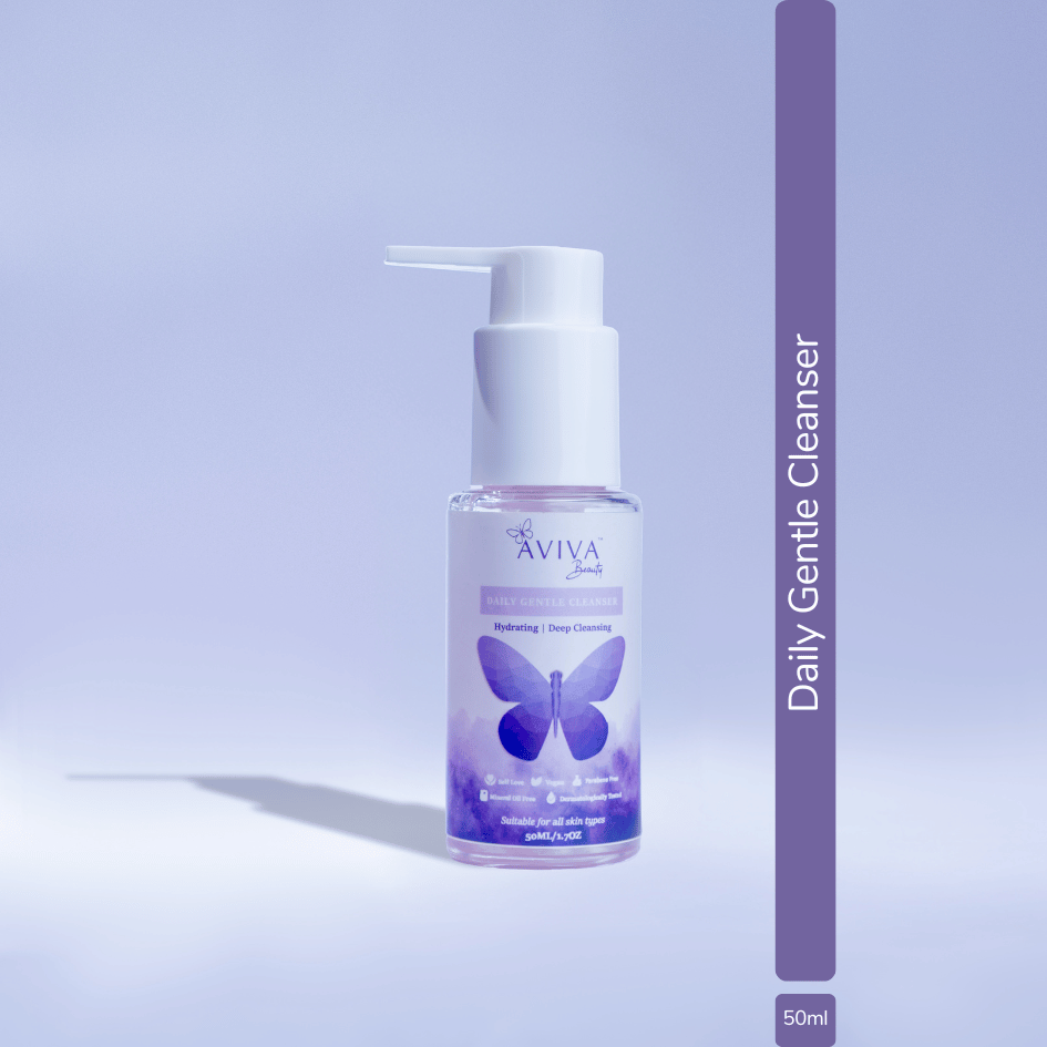 Aviva Beauty’s Daily Gentle Cleanser (50ml) - | Water Based Formulation | Hydrating | Deep Cleansing | Fragrance Free | Paraben-free | Mineral Oil-free