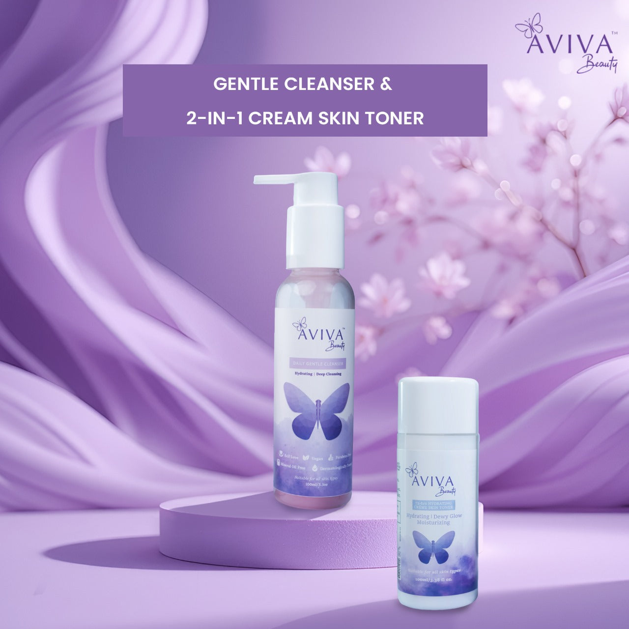 Aviva Beauty's Daily Gentle Cleanser | Crème Skin Toner