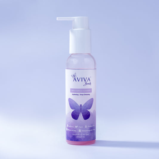 Aviva Beauty’s Daily Gentle Cleanser (100ml) - | Water Based Formulation | Hydrating | Deep Cleansing | Fragrance Free | Paraben-free | Mineral Oil-free