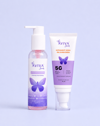 AM Sorted Edit | Daily Gentle Cleanser + Ultralight Aqua Gel Sunscreen SPF 50 PA++++ Combo