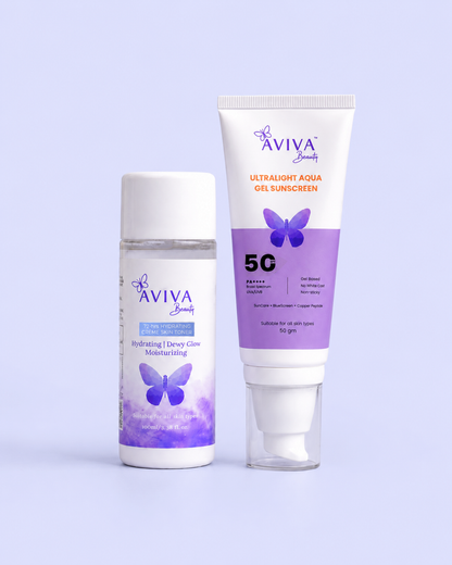 Glow Defence Duo | 2-in-1 Crème Skin Toner + Ultralight Aqua Gel Sunscreen SPF 50 PA++++