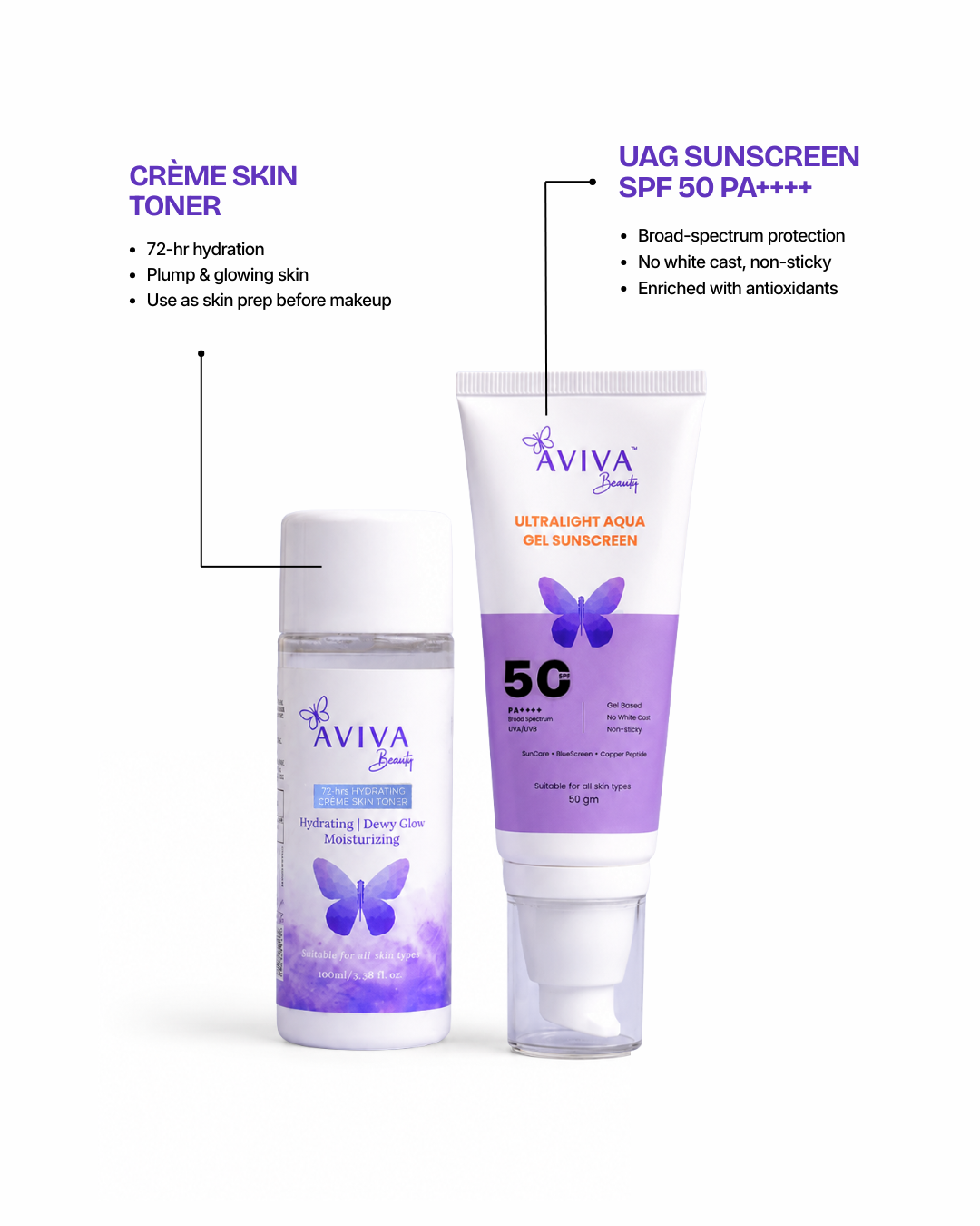 Glow Defence Duo | 2-in-1 Crème Skin Toner + Ultralight Aqua Gel Sunscreen SPF 50 PA++++