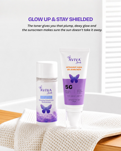 Glow Defence Duo | 2-in-1 Crème Skin Toner + Ultralight Aqua Gel Sunscreen SPF 50 PA++++