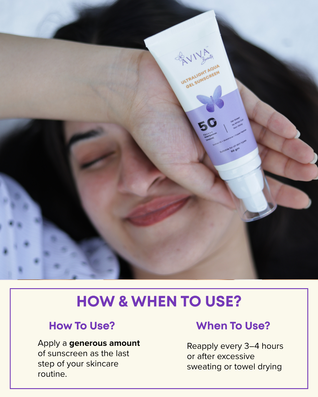 Aviva Beauty’s Ultralight Aqua Gel (UAG) Sunscreen - 50ml