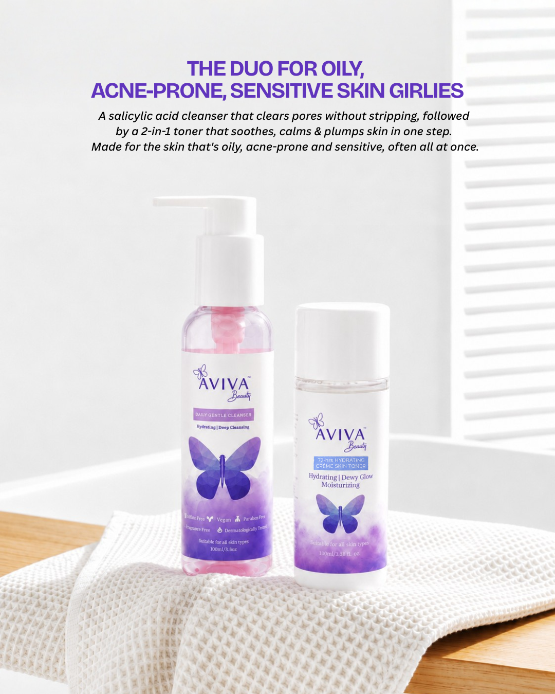 Clear & Calm Duo | Daily Gentle Cleanser + Creme Skin Toner Combo