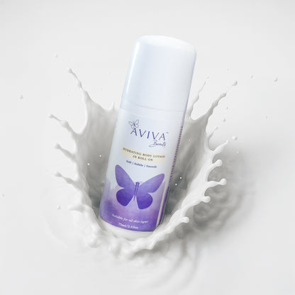 Aviva Beauty’s Aquaporin Rich 24-Hr Hydrating Body Lotion in Roll On
