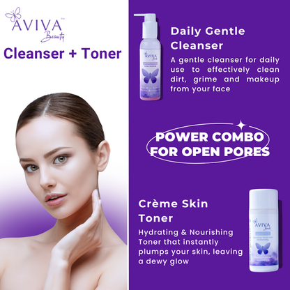 Aviva Beauty's Daily Gentle Cleanser | Crème Skin Toner
