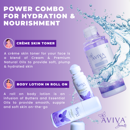 Aviva Beauty’s Hydrating Body Lotion in Roll On |  Crème Skin Toner