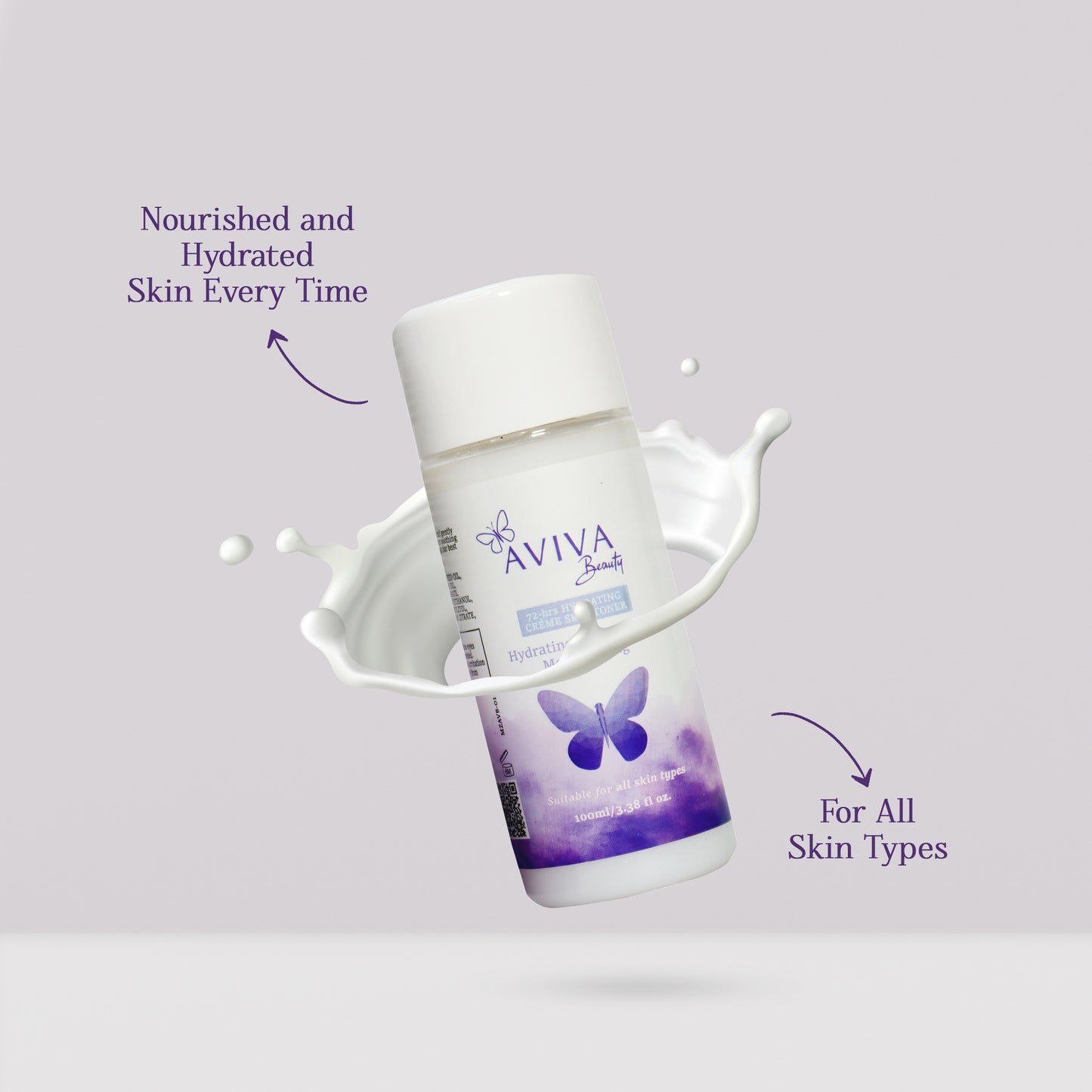 Aviva Beauty’s 2-in-1 Crème Skin Toner | Lightweight Milky Formula | Nourishing | Hydrating | Artificial Fragrance Free | Non-Comedogenic | Cruelty Free